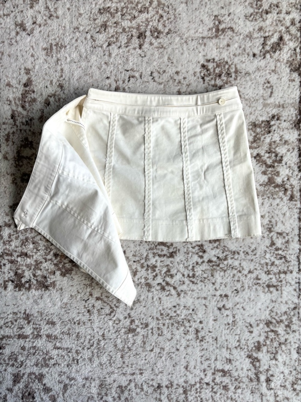 Zuczug Cream Wrap Mini Skirt - Clean A-Line Panel Design